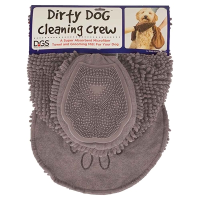 DGS Dirty Dog Cleaning Crew Hundhandduk & Handske GRÅ